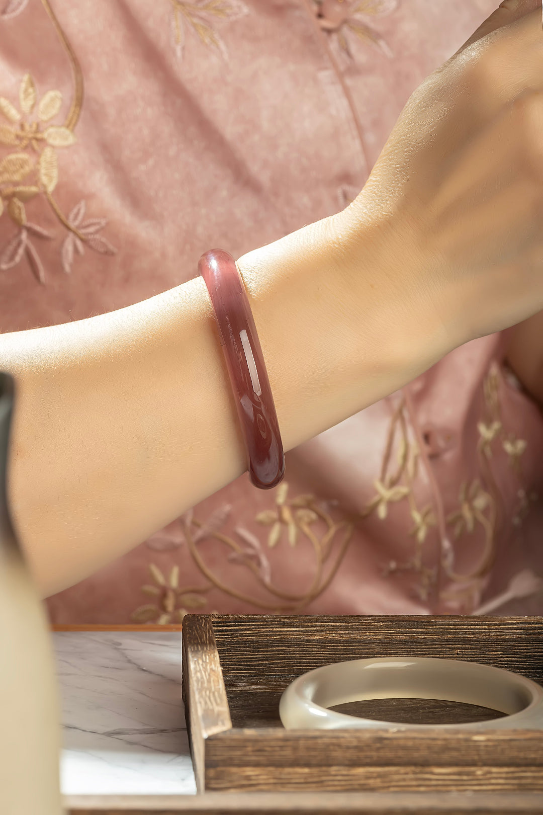 Jade Roselight Bangle